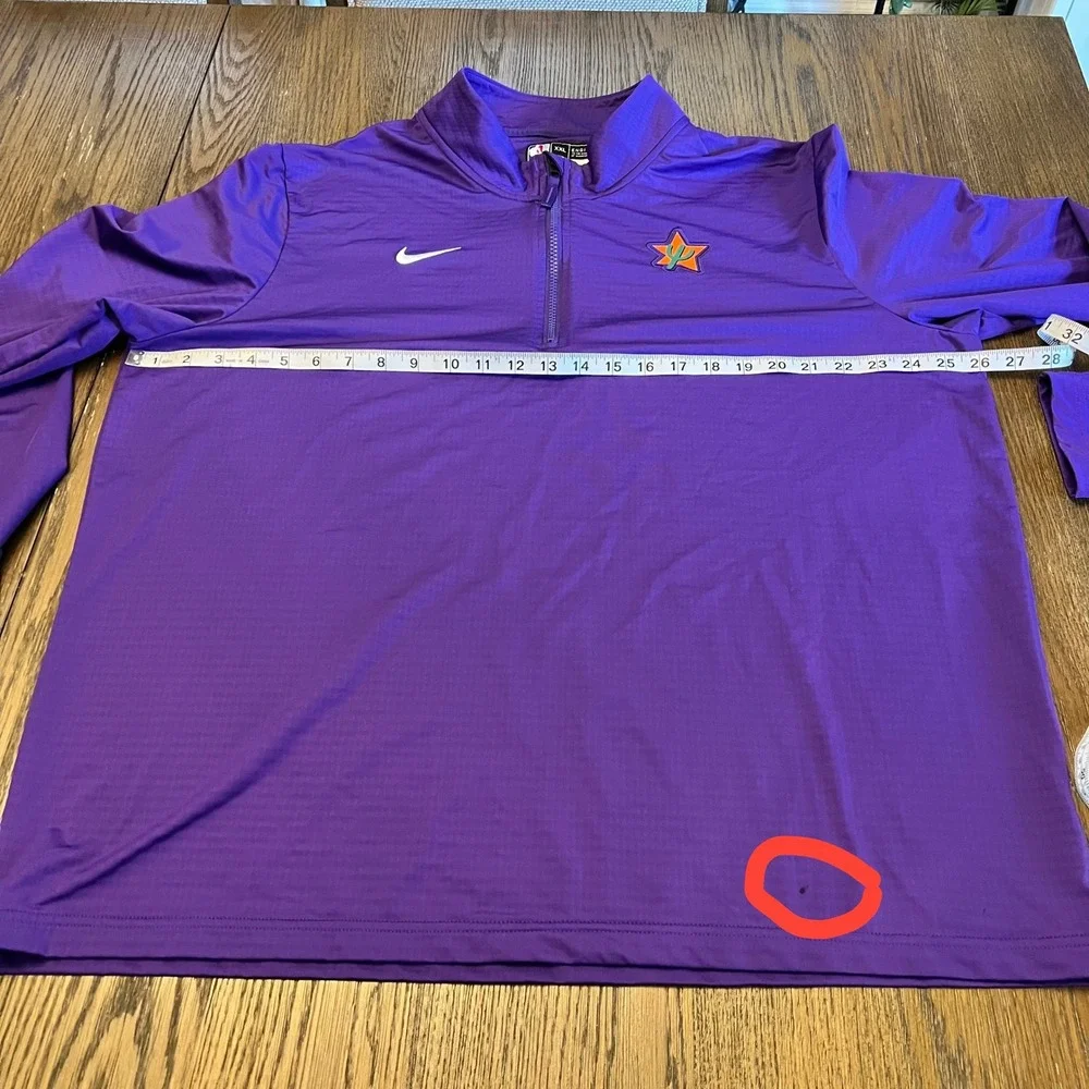 Nike Phoenix Suns Quarter-Zip Polyester Dri-FIT Athletic XXL Purple NBA Pullover